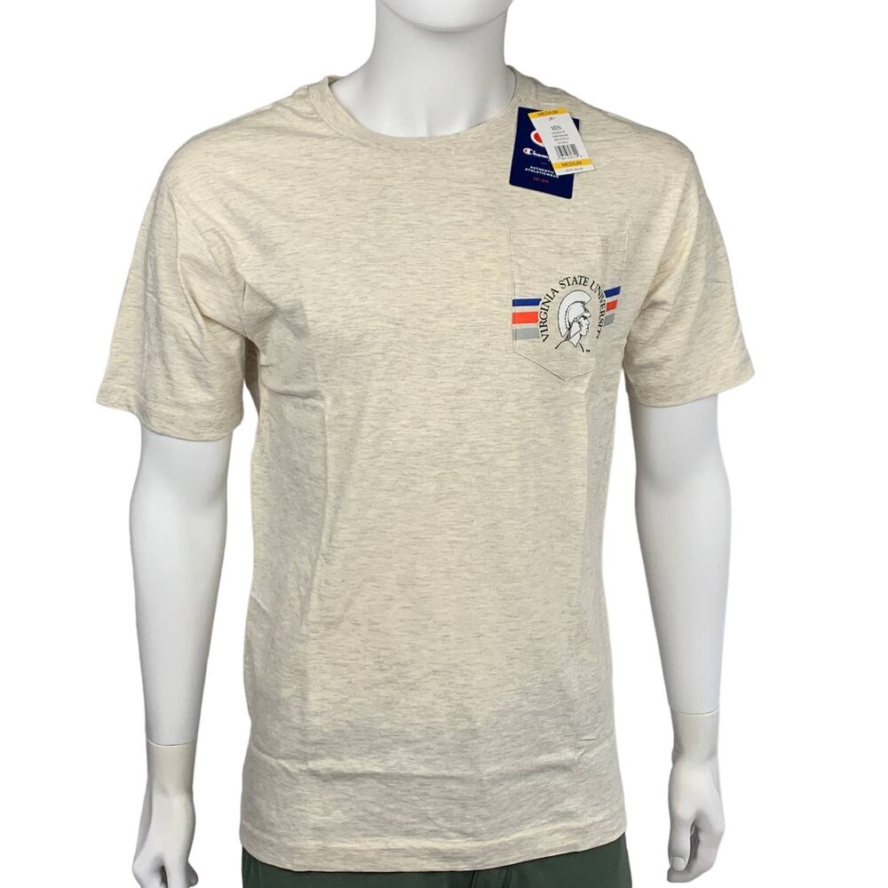 Champion Virginia State University Trojans Cream T-Shirt Medium